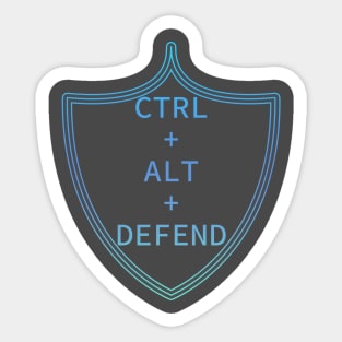 Ctrl+Alt+Defend (blue) Sticker